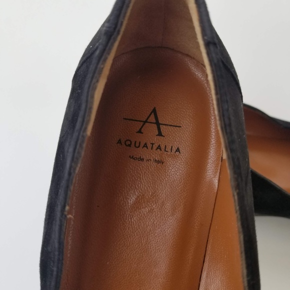 Aquatalia Golda Black Suede Loafer Sz 8.5 - Picture 3 of 8